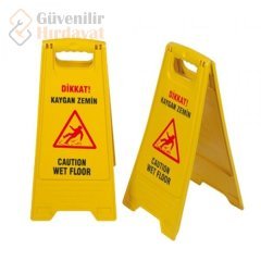 DİKKAT KAYGAN ZEMİN LEVHASI İKAZ LEVHASI