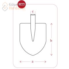 Yapar 4160 İnşaat Küreği 255 x 280 mm - Sapsız ( Bahçe ve İnşaat Küreği )