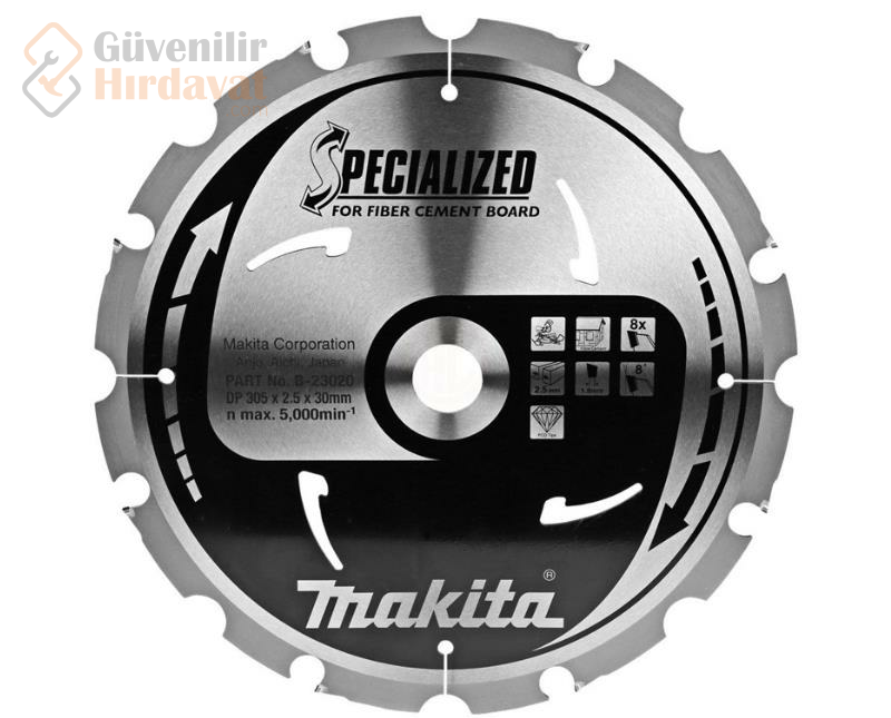 Makita Profesyonel Fibercement Daire Testere 305x30 mm 8 Diş B-23020