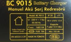 BC 9015 - Manuel Akü Şarj Redresörü 7 AKÜLÜK 90 VOLT 15 AMPER