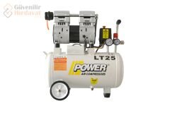 Power 1 Hp 220 Volt 8 Bar 25 L Litre Sessiz Ve Yağsız Kompresör