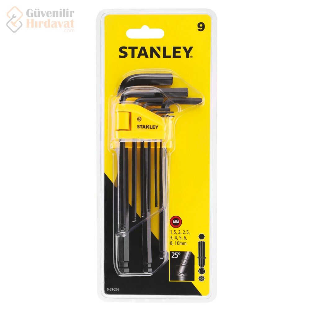 Stanley 0-69-256 Allen Anahtar Takımı 9 Parça Uzun