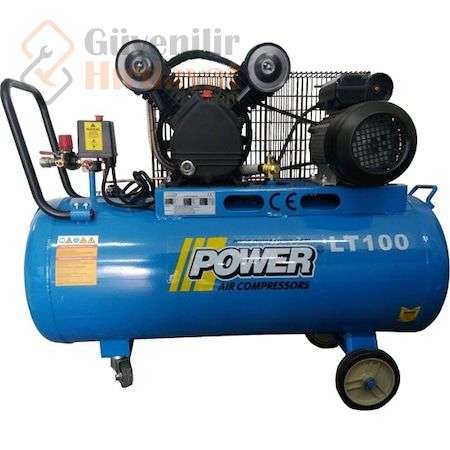 Power 100 LT Litre 2 HP 220 Volt 8 Bar Pistonlu Kompresör