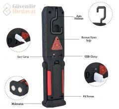 POLİCE PE-40A Cob Ledli Şarj Edilebilr Fener Mıknatıslı Hareketli