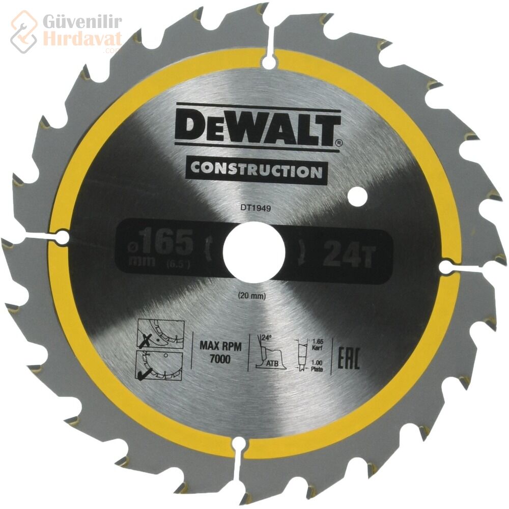 Dewalt Dt1949 Ahşap Kesim Elmas Testere Bıçağı 165Mm