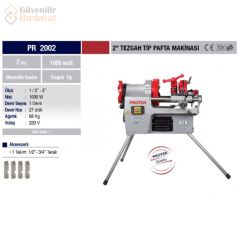 Proter Pr 2002 2’’ İNÇ Tezgah Tip Pafta Makinası 1/2-2''