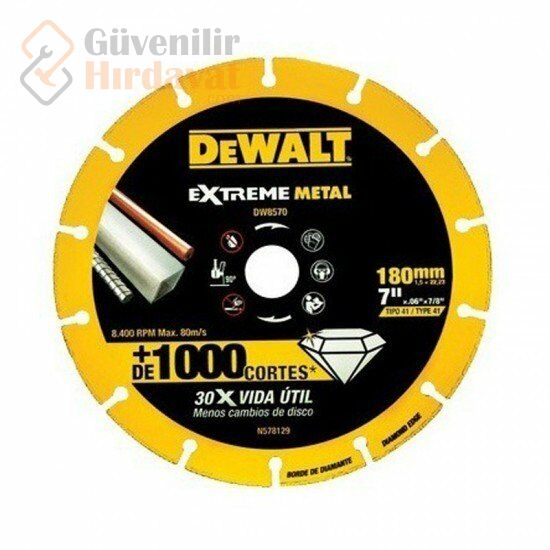 Dewalt DW8570 Extreme Metal Max Kesme Diski 180 x 22,2 mm