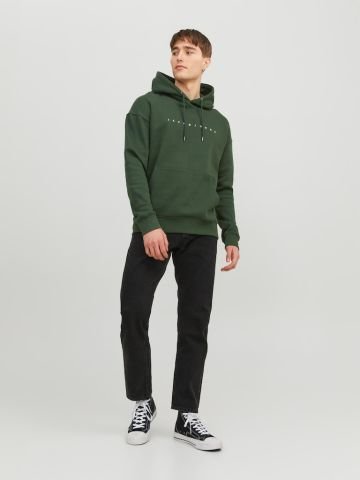 Jack Jones JJEstar Erkek Sweat - Koyu Yeşil - 12233972
