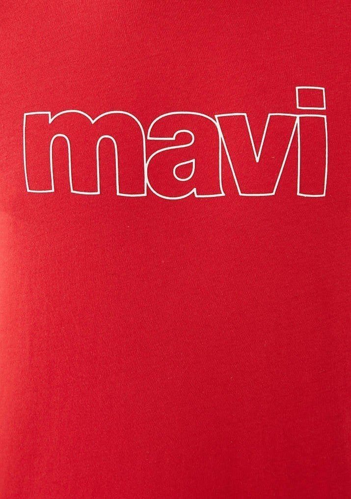 Mavi Logo Canlı kırmızı Erkek Tişört 065781-34535