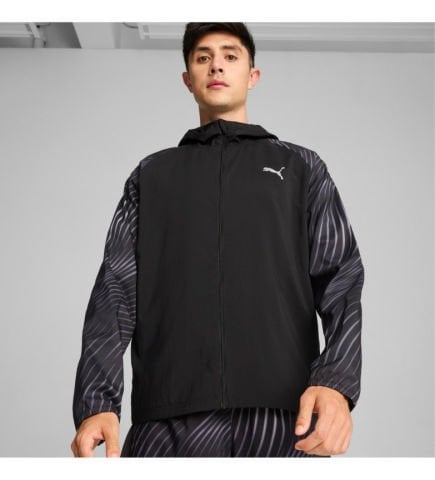 Puma RUN FAV AOP WOVEN JACKET M Siyah Erkek - 52422156