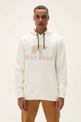 Bad Bear Erkek Brand Kapüşonlu Sweatshirt-Beyaz 22.02.12.001