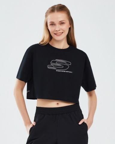 Skechers Graphic Kadın Tişört S241014-001-Siyah