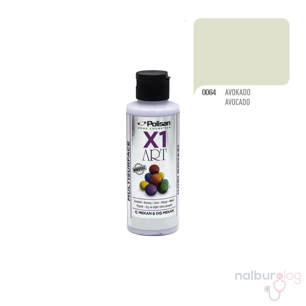 Polisan X1ART Multisurface Hobi Boyası 120ml - 0064 Avokado