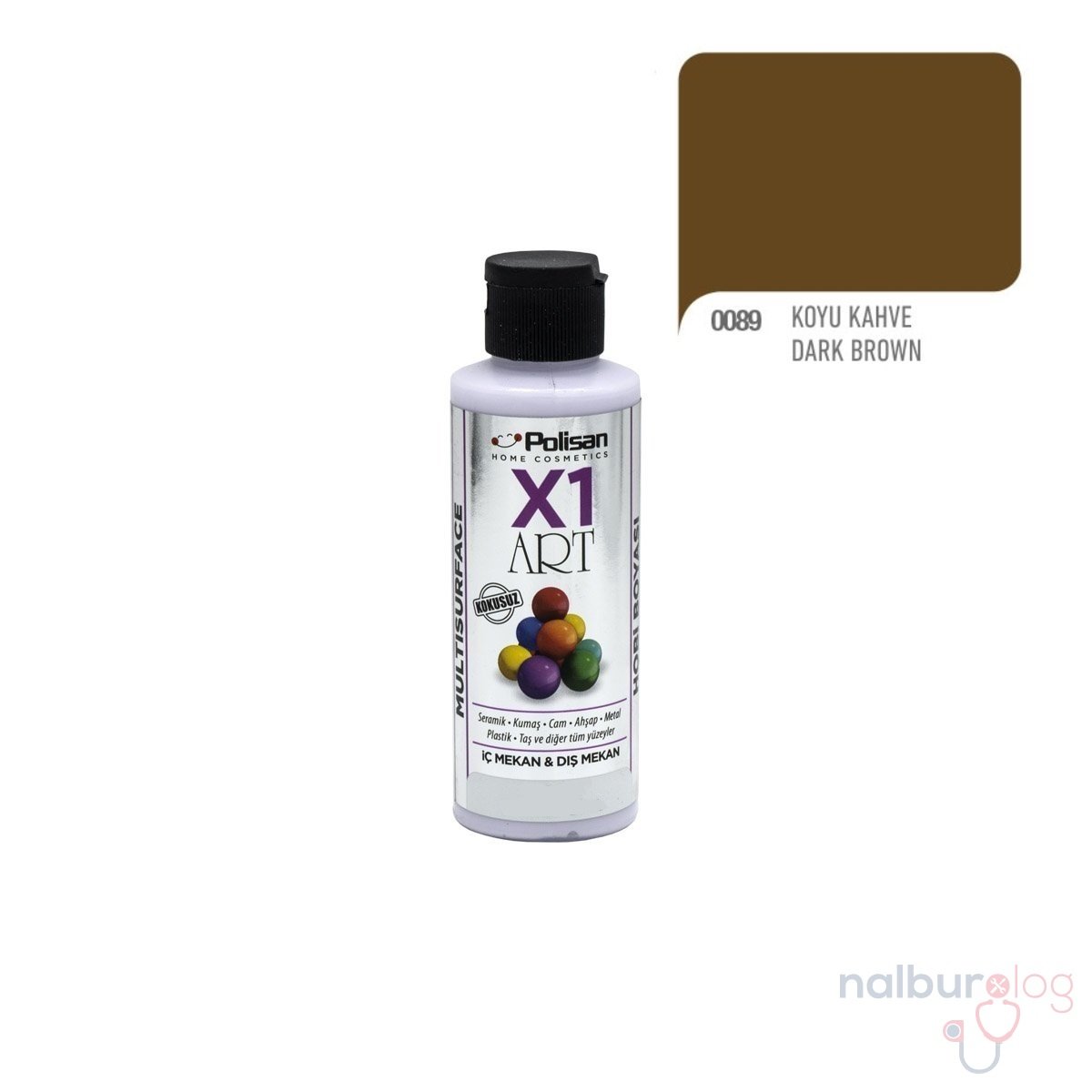 Polisan X1ART Multisurface Hobi Boyası 120ml - 0089 Koyu Kahve