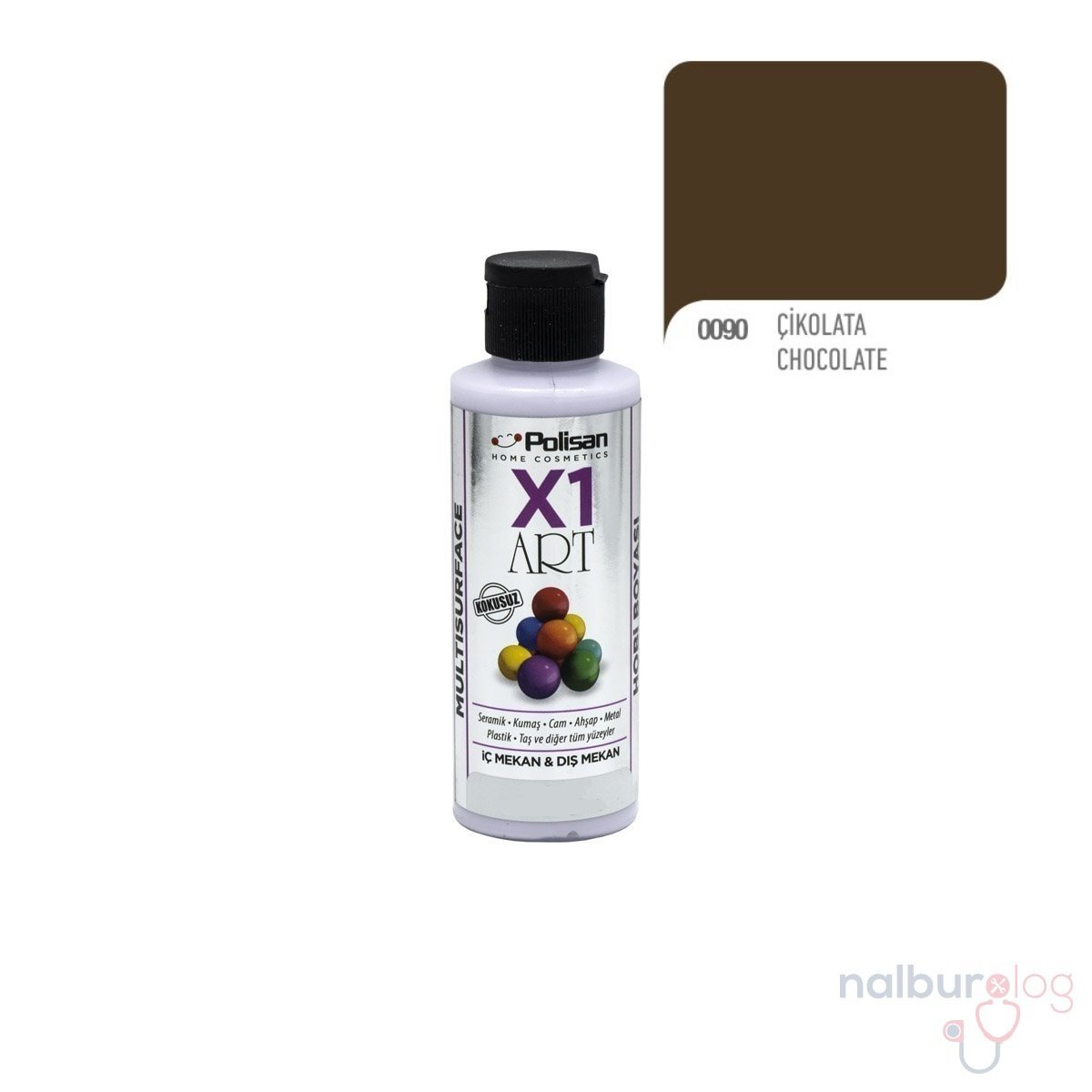 Polisan X1ART Multisurface Hobi Boyası 120ml - 0090 Çikolata