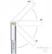 Hultafors 253103 QUATTRO25 Ayarlı Üç Açılı Çelik Gönye 250 mm