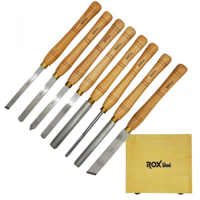 ROX WOOD 8 PARÇA AHŞAP KUTULU TORNA KALEMİ SETİ