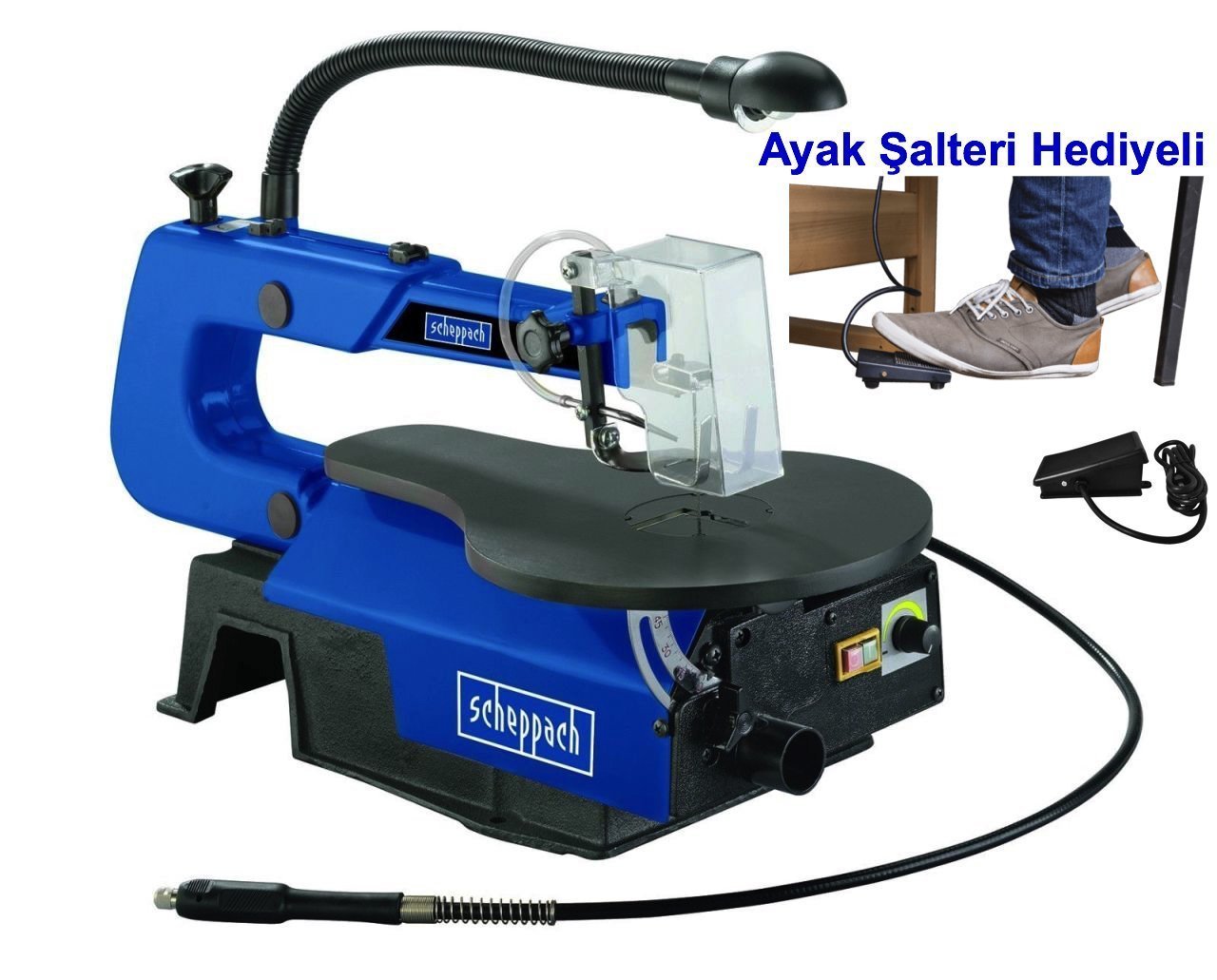 Scheppach Deco-Flex Dekupaj Kıl Testere + Ayak Şalteri Hediyeli