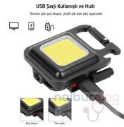 Rox 0229 Outdoor Anahtarlık Şarjlı Led Fener 350 Lümen