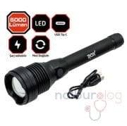 Rox 0214 Şarjlı Led El Feneri 6000 Lümen