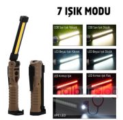 Rox 0224 Mini Şarjlı Katlanır Çok Amaçlı Çalışma Feneri 1000 lümen