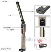 Rox 0221 Şarjlı Katlanır Çok Amaçlı Çalışma Feneri 2000 Lümen