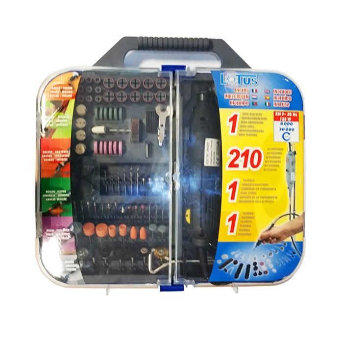 LOTUS 210 - 210 Parçalı Mini Matkap Hobi Seti (Plastik Kutulu)