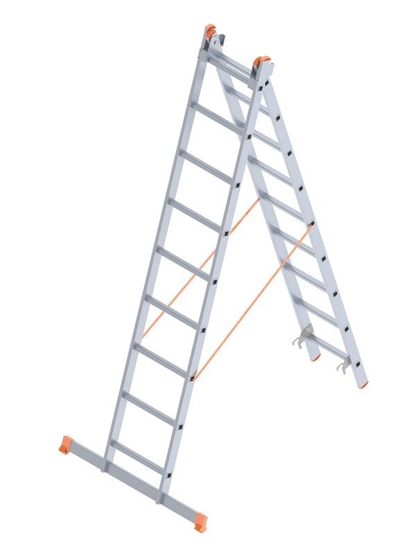 SARAYLI 2*9 A Tipi Endüstriyel Merdiven (247x2=494 CM)