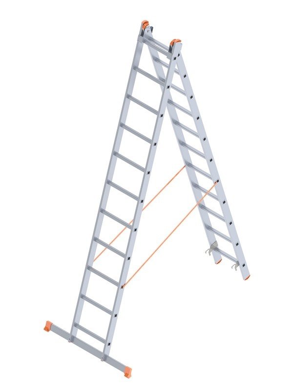 SARAYLI 2*11 A Tipi Endüstriyel Merdiven  (301x2=602 CM)