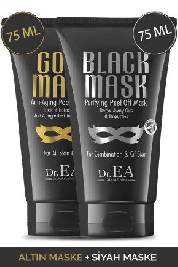 Dr. EA Soyulabilir Siyah Maske ve Soyulabilir Altın Maske 2'li Özel Set 75 ml