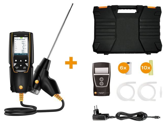 testo 310 Baca gazı analiz cihazı yazıcılı seti (O₂, CO)