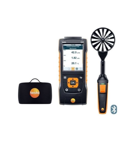 testo 440 Bluetoothlu 100mm Pervane Hava Hızı, Debi Ölçüm Seti, anemometre