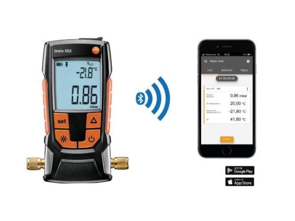 testo 552 Bluetoothlu vakum ölçüm cihazı