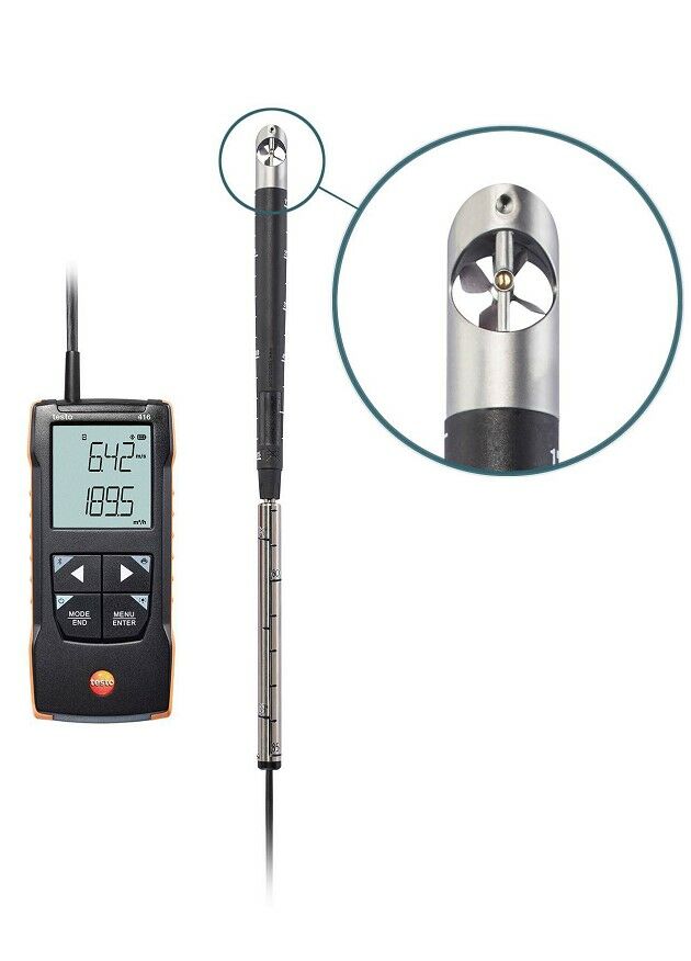 testo 416 App bağlantılı 16mm pervane anemometre