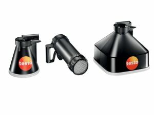 testo 417 Set 2 App bağlantılı 100mm pervane anemometre, hunileri ve akış doğrultucu