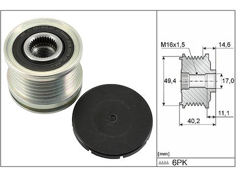 ALTERNATÖR KASNAĞI (RULMANLI) CADDY IV GOLF VII PASSAT 14>A3 12>A4 13>15 IBIZA 08>10 LEON 13>