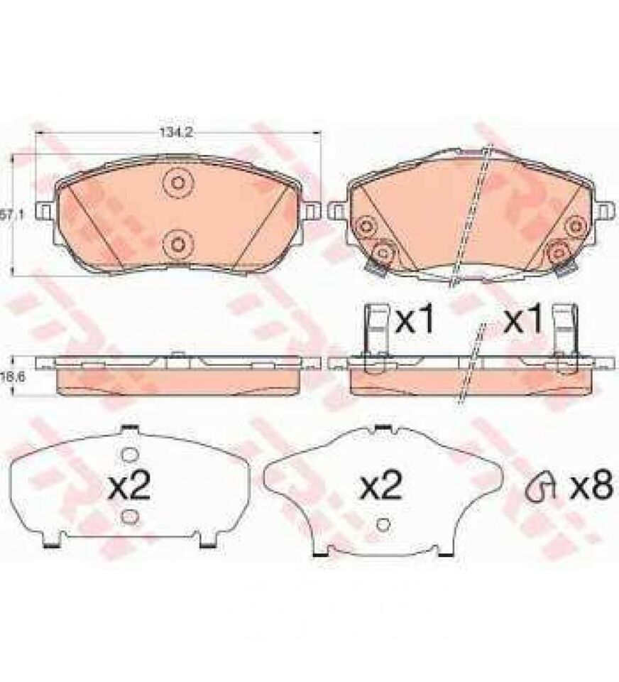 FREN BALATASI ÖN TOYOTA COROLLA 2013> AURIS 2012> 1,33 1,6 BENZINLI 1,4 D4D DIZEL