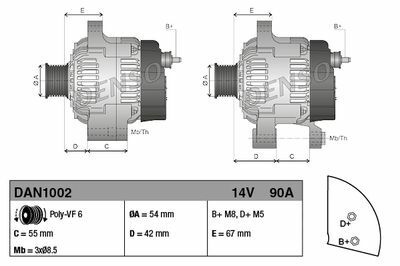 ALTERNATÖR 12V 90A FIAT EGEA LINEA /GRANDE PUNTO / PUNTO EVO ALBEA 1.3 D MULTIJET 09-