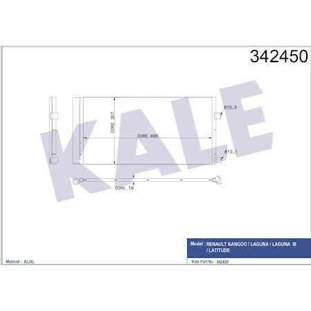KLİMA RADYATÖRÜ RENAULT LAGUNA III KURUTUCULU 685X357X16 | 921100002R / 921000002R