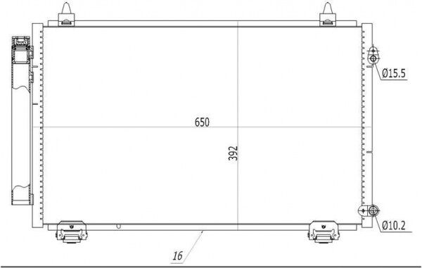 KLİMA RADYATÖRU TOYOTA COROLLA 2002 2007 (630×382×16) | 88450-12231 | 383300