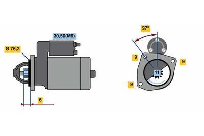 MARŞ MOTOR 12V 1.4KW 11DİŞ DOBLO II LINEA II PUNTO EVO GIULETTA 1.6JTD BOSCH TİP 51810308 - 11308009