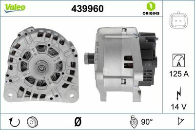 ALTERNATÖR 14V 125A K9K CLIO II SYMBOL KANGOO LOGAN | 7701477001 - 23100-00QBG