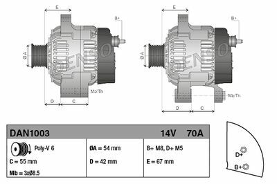 ALTERNATÖR LINEA GRANDE PUNTO 12V 70A