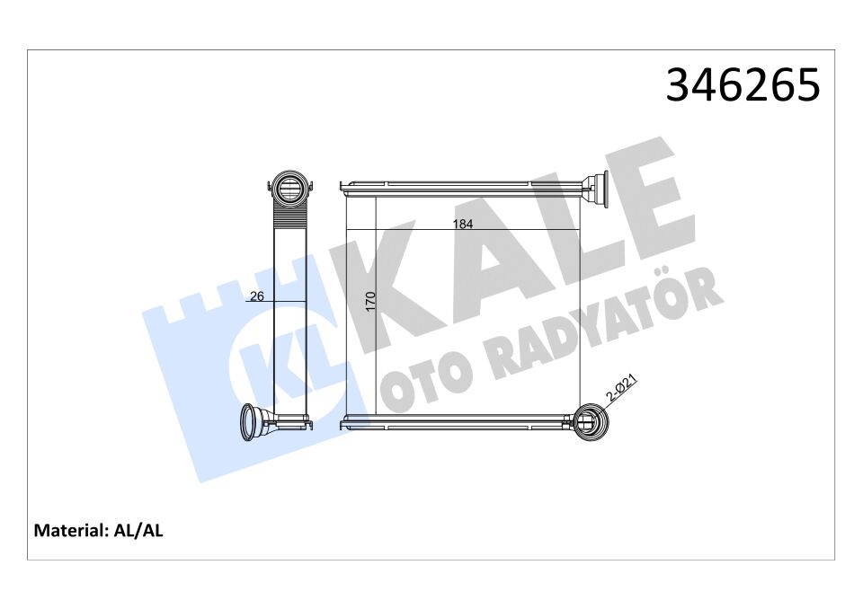 KALORİFER RADYATÖRÜ GOLF VII 13> ARTEON 17> PASSAT 15> TIGUAN 16> TOURAN  16> A3 13> Q2 17> ATECA 16> 5Q0819031 - 5Q0819031B