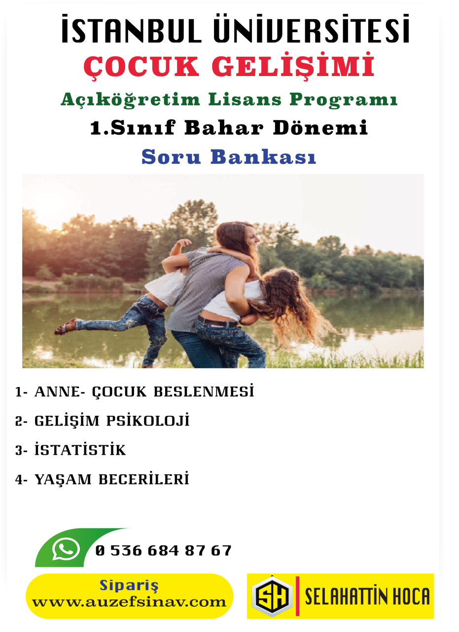 Çocuk Gelişimi Lisans 1.Sınıf Soru Bankası (4 DERS)