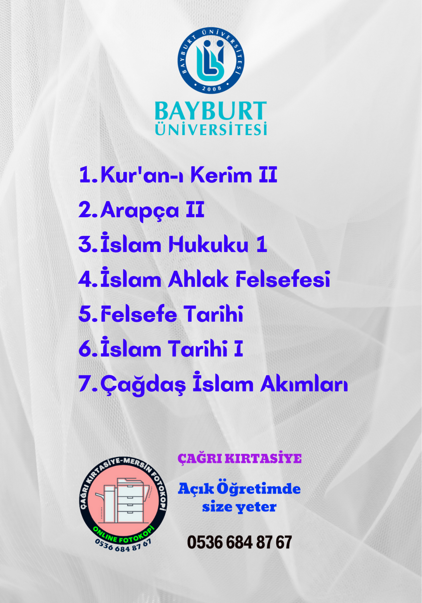 Bayburt İlitam 3.Sınıf 2.Dönem (6. Yarıyıl)