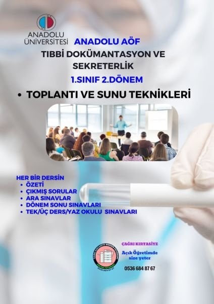 Anadolu Aöf Tds 1.Sınıf 2.Dönem Toplantı ve Sunu Teknikleri