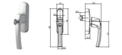 Roto Rotoline Alüminyum Sistem Kilitli Pencere Kolu Gümüş