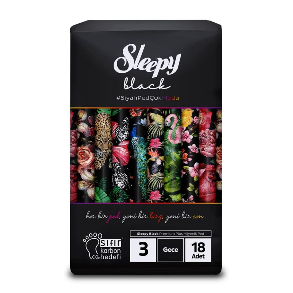 Sleepy Black Süper Eco Gece 16 Lı Ped