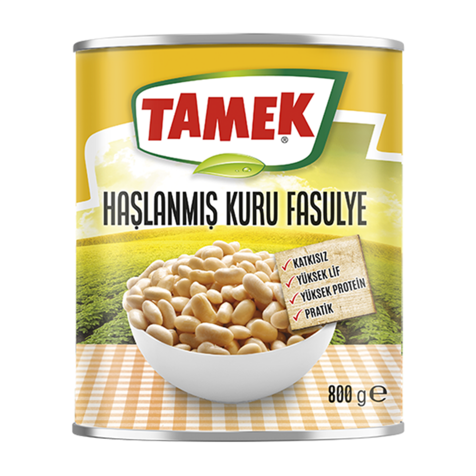 Tamek Haşlanmış Fasülye 800 GR Teneke